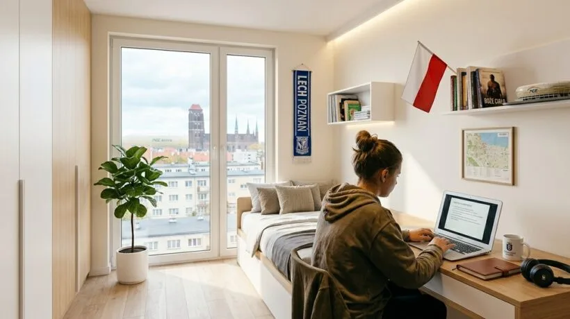 Student podpisujący protokół zdawczo-odbiorczny mieszkania dla studentów w Gdańsku w roku akademickim 2026/2027