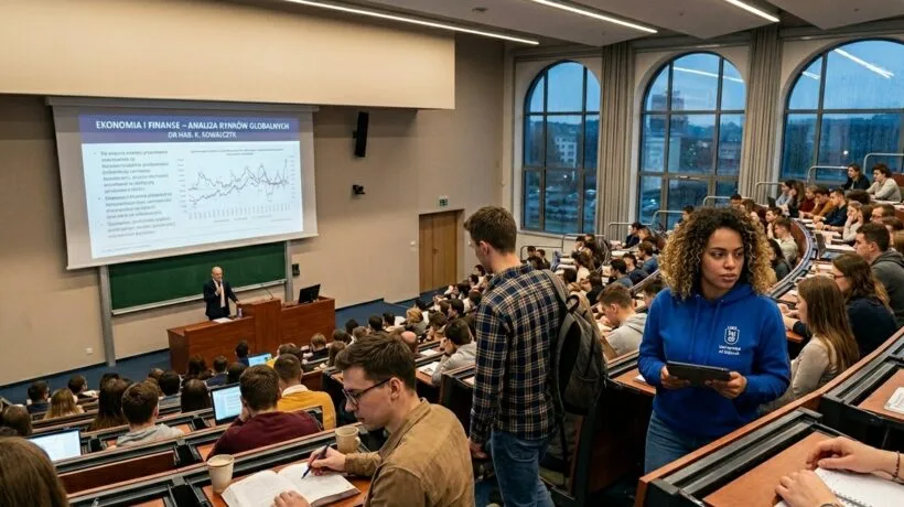Studenci Wydziału Ekonomicznego Uniwersytetu Gdańskiego na wykładzie z trudnych przedmiotów finansowych.