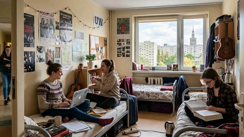 Porównanie kosztów i warunków życia w akademiku kontra wynajem mieszkania lub pokoju dla studenta w Warszawie w 2026 roku.