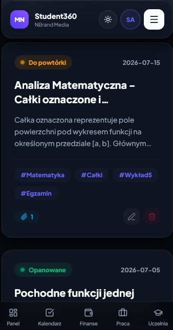 Aplikacja notatnik dla studentów online