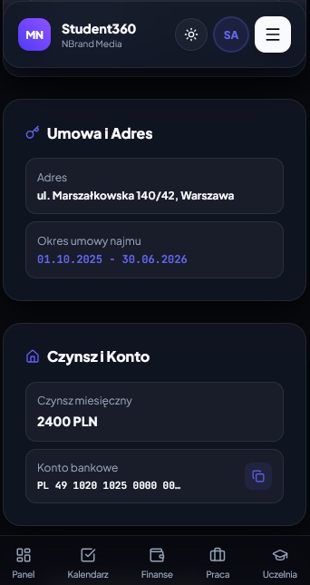 Szczegóły najmu Student360